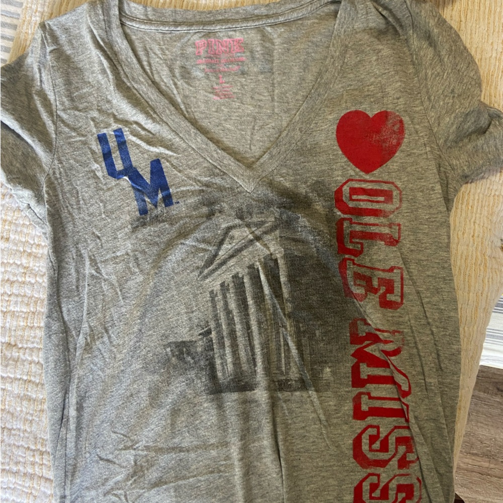 Ole Miss PINK Victoria's Secret Gray Tee